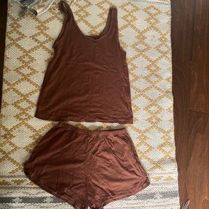 Mate the Label Organic Cotton Tencel Sleep Set Brown Women’s Small
